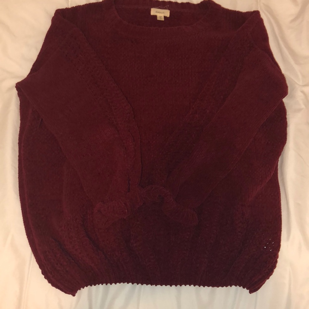 Burgundy velvet sweater